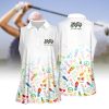 Flamingo Golf Seamless Pattern Golf Women Short Sleeve Polo Shirt Sleeveless Polo Shirt