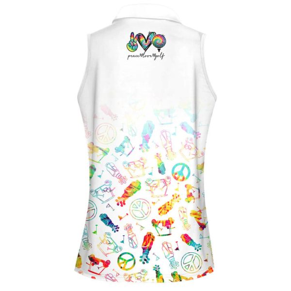 Peace Love Golf Tie Dye Women Short Sleeve Polo Shirt Sleeveless Polo Shirt