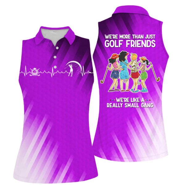 Golf Friends Nice Shot Team Muticolor Sleeveless Women Polo Shirt For Ladies, Golf Shirt