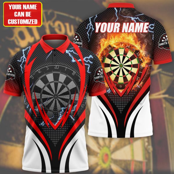 Personalized Name Polo Shirt For Darts Teams Multicolor, Shirt for Dart Player, Dart Shirt