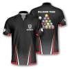 3D All Over Print Red Black Tribal Custom Billiard Polo Shirts for Men, Billiard Team Uniform